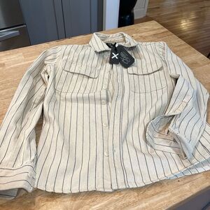 Deus Ex Machina Vacay Stripe Denim button down Shirt - Men's Medium